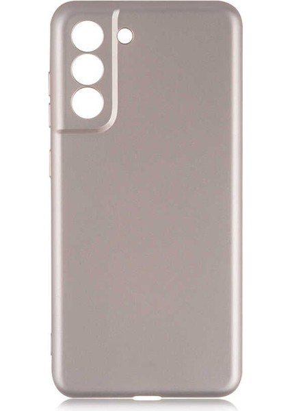 Samsung Galaxy S21 Fe Kılıf Mat Renkli Esnek Silikon Gold Renk Prm