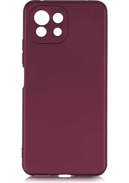 Xiaomi Mi 11 Lite Kılıf Mat Renkli Esnek Silikon Mürdüm Renk Prm