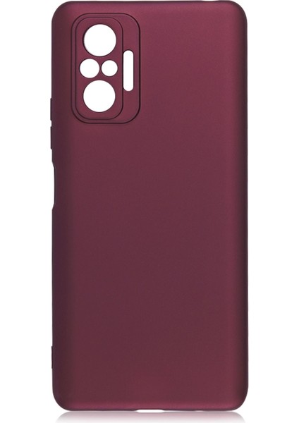 Xiaomi Redmi Note 10 Pro Kılıf Mat Renkli Esnek Silikon Mürdüm Renk Prm