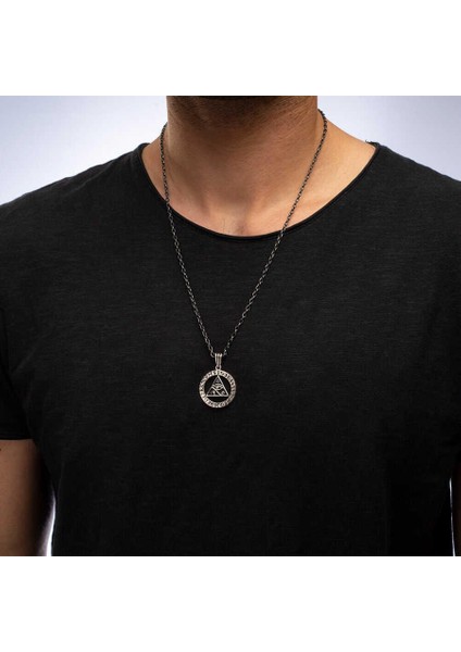 925 Ayar Gümüş Antik Mısır Horus'un Gözü Erkek Kolye