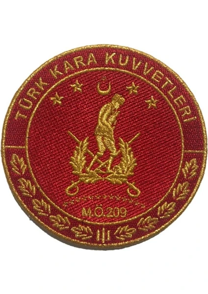 Sim Nakış Türk Kara Kuvvetleri Nakış Işleme Arma Patch Peç 9.5 x 9.5 cm