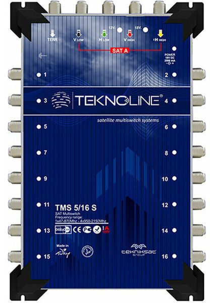 5X16 SONLU MULTISWITCH UYDU DAĞITIM SANTRALI