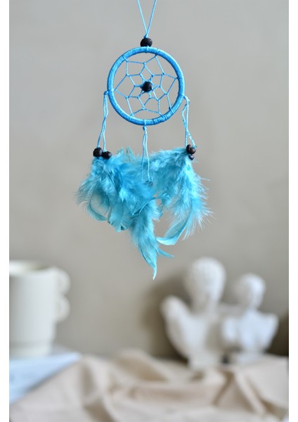 Araba Süsü Tüylü Mini Rüya Kapanı Dreamcatcher 6 cm