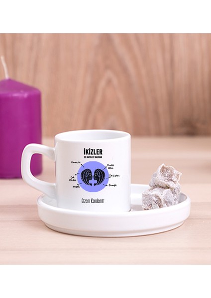 Kişiye Özel Ikizler Burcuna Hediye Concept Türk Kahvesi Fincanı