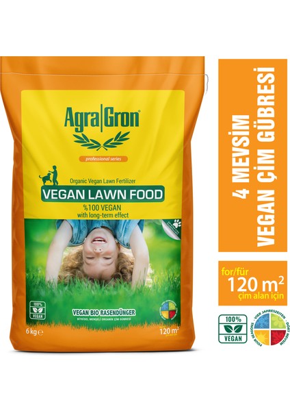%100 Vegan Bitkisel Menşeli Çim Gübresi / Doğal Çim Coşturan Gübre 6 kg