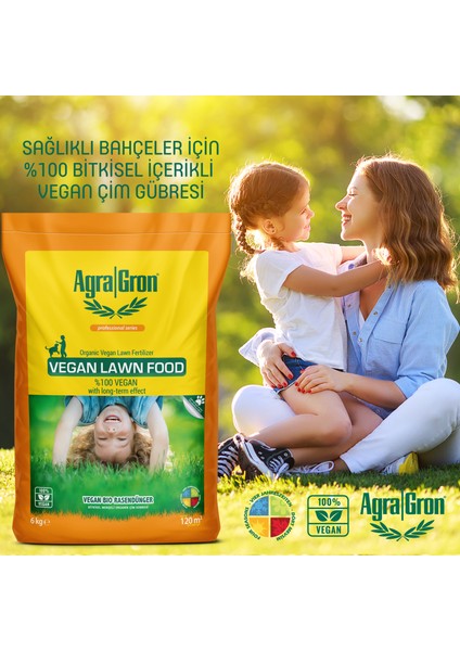 %100 Vegan Bitkisel Menşeli Çim Gübresi / Doğal Çim Coşturan Gübre 6 kg