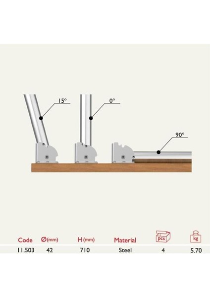 Tempo Masa Ayağı Katlanır Krom Metal 71 cm 4 Adet modelleri