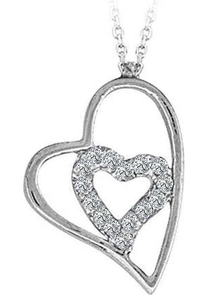 Pırlanta Kalp Kolye