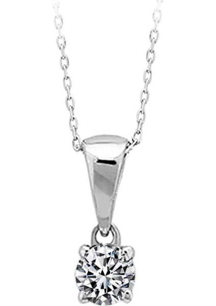 E Renk 0,17 Karat Pırlanta Tektaş Kolye 0404P0010