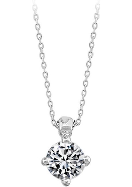 F Renk 0,30 Karat Pırlanta Tektaş Kolye 0404P0037