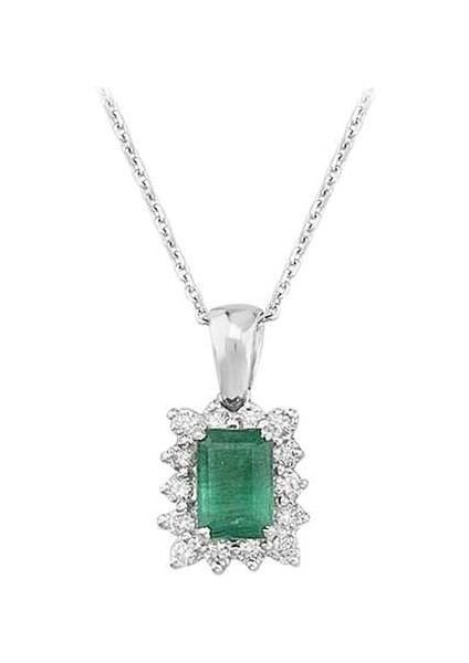 Pırlanta ve Zümrüt Taşlı Anturaj Kolye