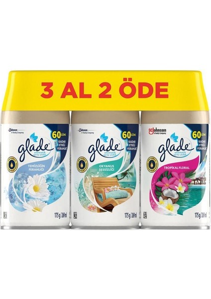 Otomatik Sprey Yedek Tropikal Floral,okyanus Sessizliği,temizliğin Ferahlığı 269ML