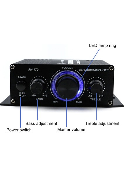 AK170 12 V Mini Ses Güç Amplifikatörü Dijital Ses Alıcı (Yurt Dışından)