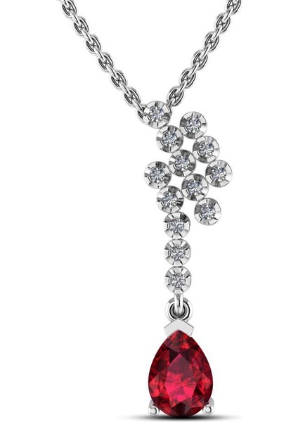 0,60 Karat Pırlantalı Yakut Kolye