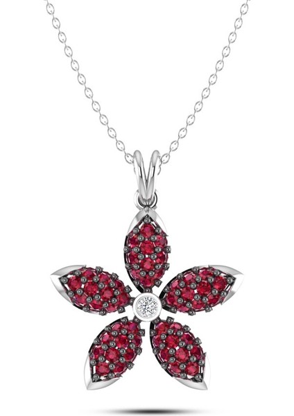 Pırlantalı Flower Kolye