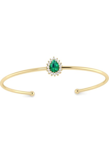 0,96 Karat Pırlantalı Zümrüt Bileklik