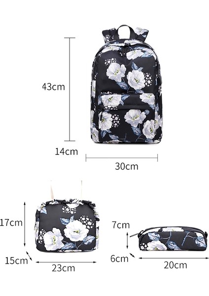 Desenli 3 Parça Çanta Seti Siyah (Yurt Dışından) modelleri