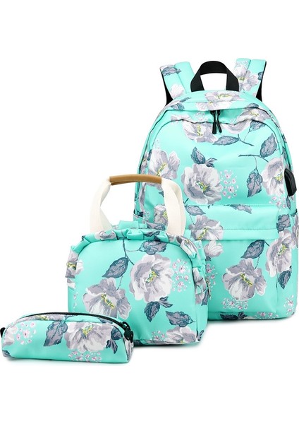 Desenli 3 Parça Çanta Seti Yeşil (Yurt Dışından) fiyatları