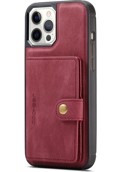 iPhone 13 Pro (6,1 Inç) ile Uyumlu Ayrılabilir Manyetik Adsorpsiyon Kart Yuvası Kickstand Telefon Kılıfı (Yurt Dışından)