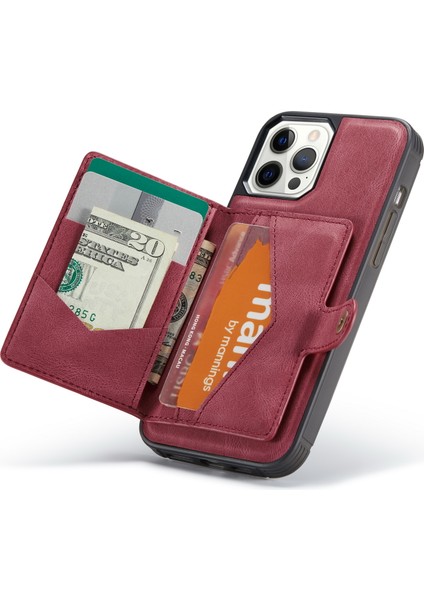 iPhone 13 Pro (6,1 Inç) ile Uyumlu Ayrılabilir Manyetik Adsorpsiyon Kart Yuvası Kickstand Telefon Kılıfı (Yurt Dışından) fiyatları