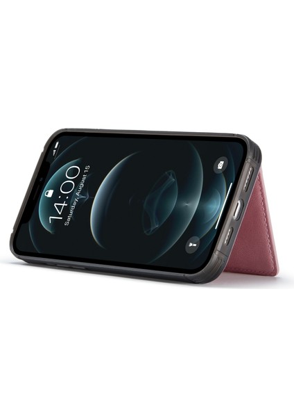 iPhone 13 Pro (6,1 Inç) ile Uyumlu Ayrılabilir Manyetik Adsorpsiyon Kart Yuvası Kickstand Telefon Kılıfı (Yurt Dışından) modelleri