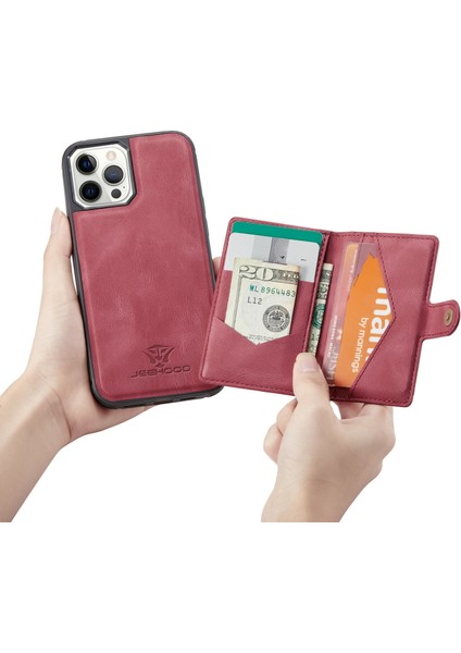 iPhone 13 Pro (6,1 Inç) ile Uyumlu Ayrılabilir Manyetik Adsorpsiyon Kart Yuvası Kickstand Telefon Kılıfı (Yurt Dışından) fırsatları
