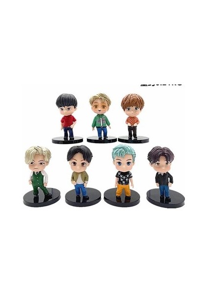 Venta Caliente 7 Parça Bts Pop Up Set, Bts Bebek Modeli Süsler, Bts Mini Figür-6 (Yurt Dışından)