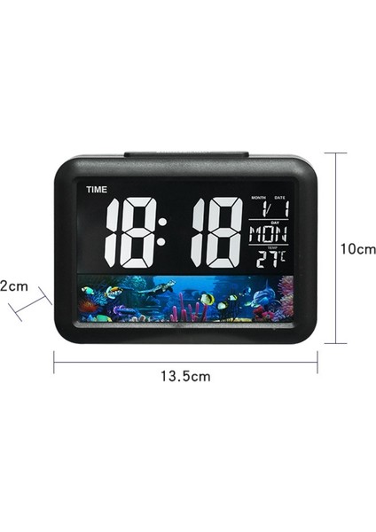 Renkli Ekran Çocuk Elektronik Çalar Saat LCD Başucu Çalar Saat-Siyah Kabuk Kaplumbağası (Yurt Dışından)