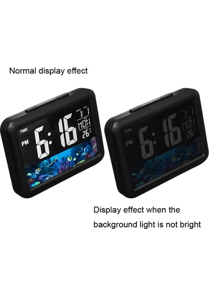Renkli Ekran Çocuk Elektronik Çalar Saat LCD Başucu Çalar Saat-Siyah Kabuk Kaplumbağası (Yurt Dışından)