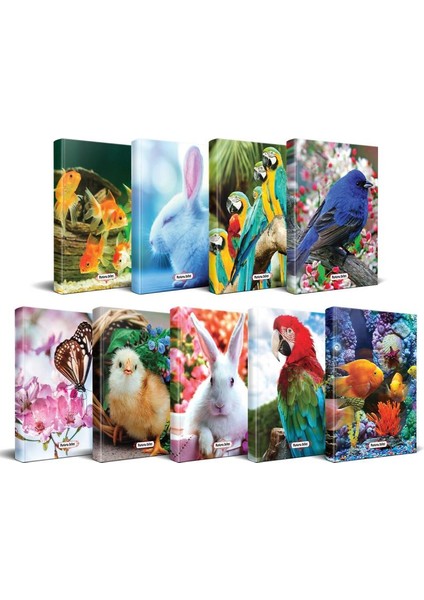 Sevimli Hayvanlar Planlama Defteri Seti 13,5 x 21 cm 9'lu