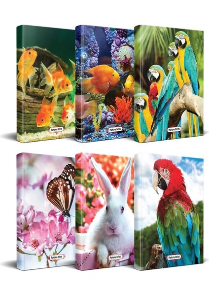 Sevimli Hayvanlar Planlama Defteri Seti 13,5 x 21 cm 6'lı