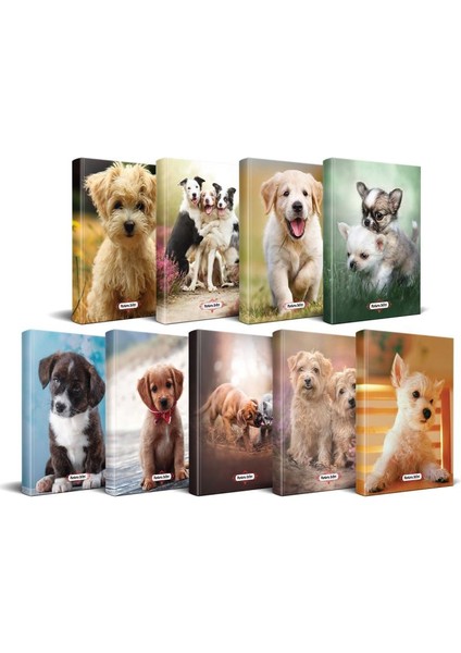 Köpek Temalı Süresiz Planlama Defter Seti 13,5 x 21 cm 9'lu