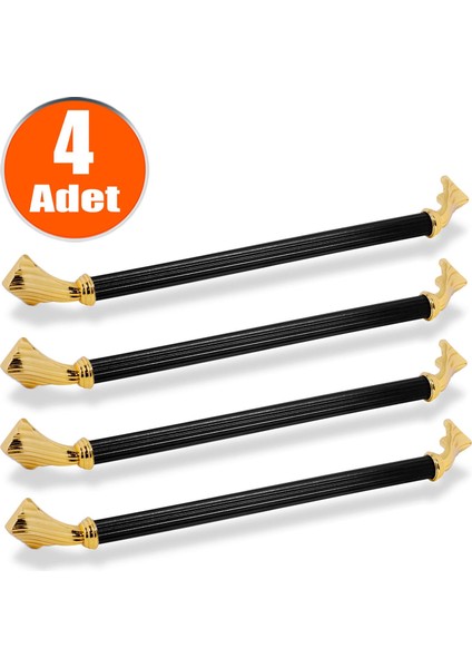 Konak Çekmece Dolap Kapak Kulpu Kulbu 224 mm Siyah Metal Kulp 4'lü