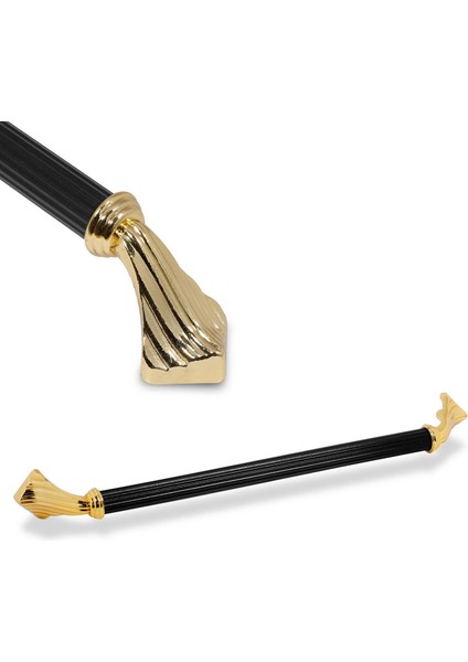 Konak Çekmece Dolap Kapak Kulpu Kulbu 224 mm Siyah Metal Kulp 4'lü