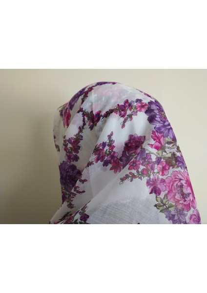 Yazma, Yemeni, Tülbent, 100X100CM, Kenarları Kroşetalı, Tamamen Pamuklu, Terletmez