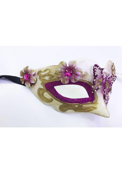 Kelebek Desenli Masquerade Parti Maskesi Mor Renk modelleri