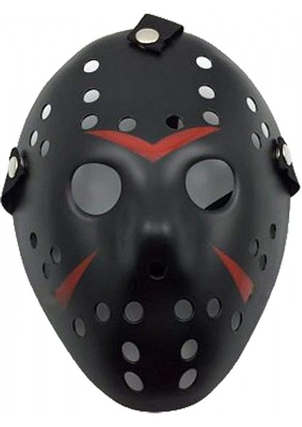 Kırmızı Çizgili Hokey Jason Maskesi Siyah Renk fırsatları