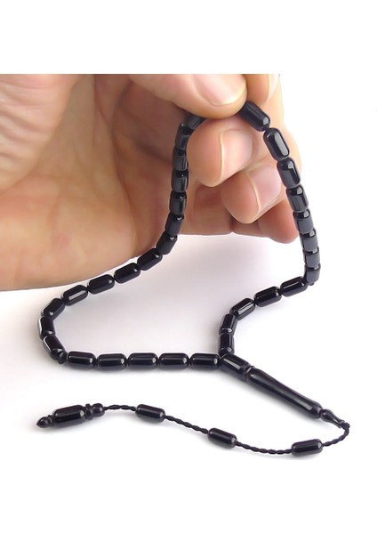 Eskitme Sistemli Ince Model Oltu Taşı Tesbih