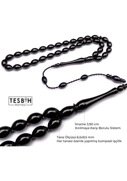 Sistemli Kumpaslı Erzurum Oltu Taşı Tesbih