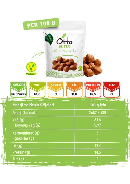 Nuts Vegan Çiğ Fındık 40 g