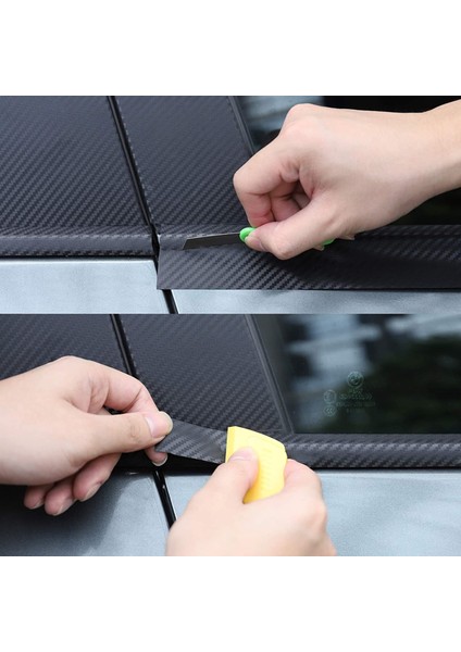 Siyah Karbon Kaplama Şerit Çıta Kaplama Folyosu 5 cm x 5 Metre