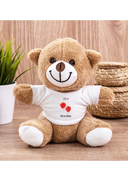 Kişiye Özel Sevimli Çilekler Peluş Ayıcık