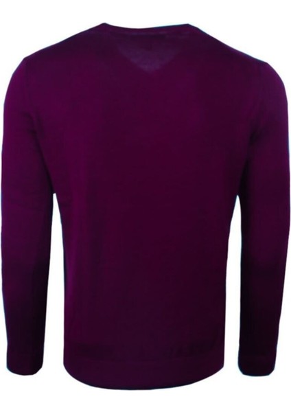 Regular Fit Bordo Erkek Pamuklu Düz Triko Kazak, OT-KZK-20011 fiyatları