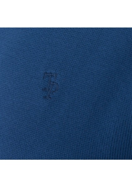 Erkek V Yaka Triko Kazak Mavi Regular Fit Pamuklu, OT-KZK-20003 fırsatları