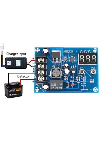 XH-M603 Jel Akü ve Lityum Pil Uyumlu Şarj Kontrol Devresi 12-24V
