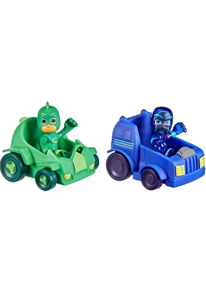 Pj Masks Pj Maskeliler 2'li Figür ve Araç Seti Gekko-Night Ninja F2649-F2841