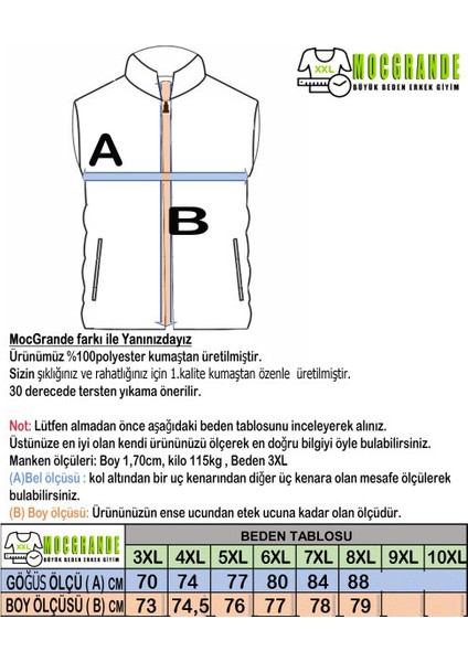 Büyük Beden Erkek Yelek Kapşonlu Çıkarılabilir