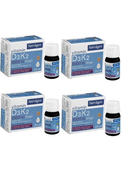 Vitamin D3K2 Damla 20 ml (1000 Iu)- 4 Adet