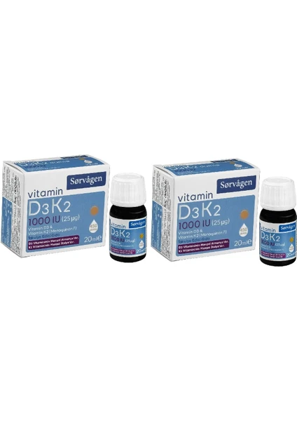 Vitamin D3K2 Damla 20 ml (1000 Iu)- 2 Adet