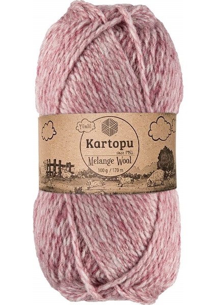 Melange Wool El Örgü İpi Gül Kurusu K9005